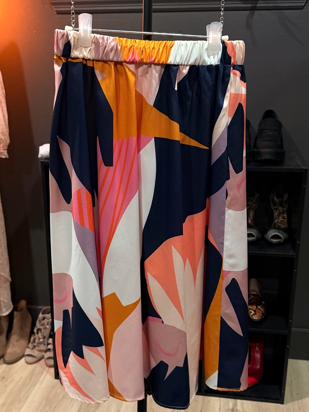 SHEIN Abstract Print Midi Maxi Skirt